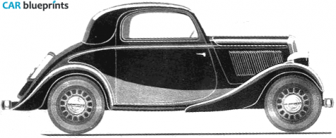 1936 Simca 6 Faux Cabriolet blueprint