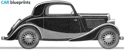 1937 Simca 6 Faux Cabriolet blueprint