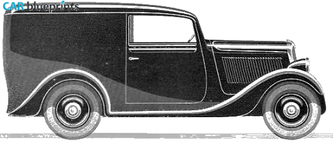 1937 Simca 6 Fourgon Van blueprint