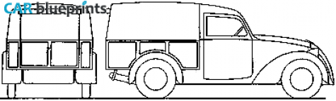 1946 Simca 8 Camionnette Van blueprint