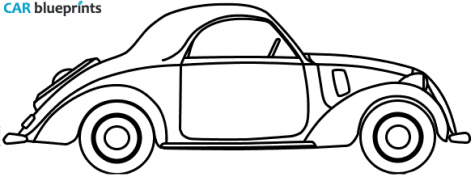 1938 Simca 8 Coupe blueprint