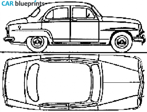 1958 Simca Aronde 90A DEluxe Sedan blueprint