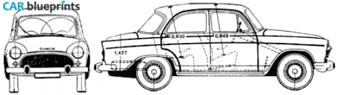 1964 Simca Aronde Montlhery Special Sedan blueprint