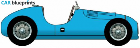 1950 Simca Gordini Type 15 F1 GP OW blueprint