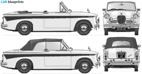 1959 Singer Gazelle IIIA Convertible Cabriolet blueprint