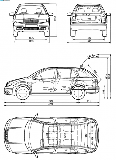 2007 Skoda Fabia Estate Wagon blueprint