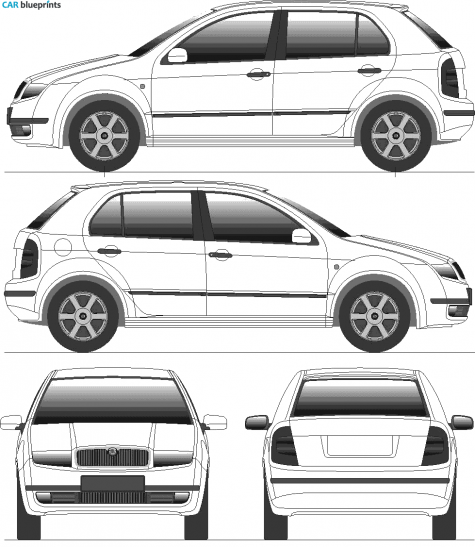 2000 Skoda Fabia  I (6Y) Hatchback blueprint