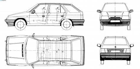 1993 Skoda Favorit Forman Wagon blueprint