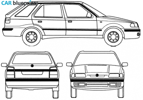 1994 Skoda Felicia Combi Wagon blueprint