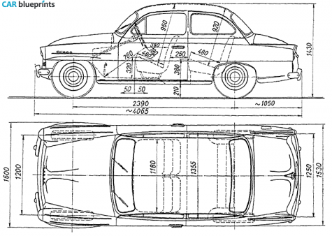 1962 Skoda Octavia Sedan blueprint