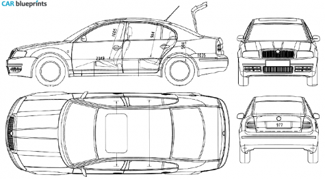 2005 Skoda Superb I (B5) Sedan blueprint