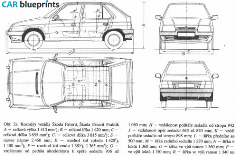 1993 Skoda Favorit Hatchback blueprint