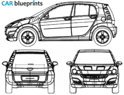 2005 Smart Forfour Hatchback blueprint