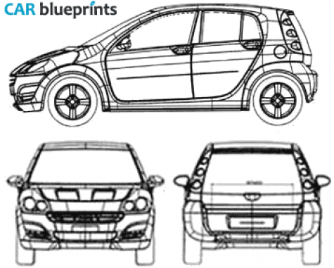 2005 Smart Forfour Hatchback blueprint