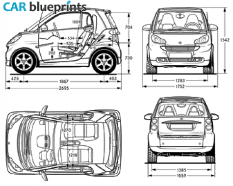 2007 Smart Fortwo Coupe blueprint