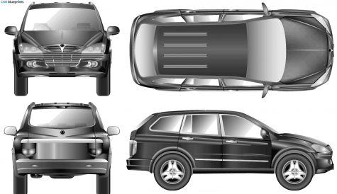 2007 SsangYong Kyron SUV blueprint