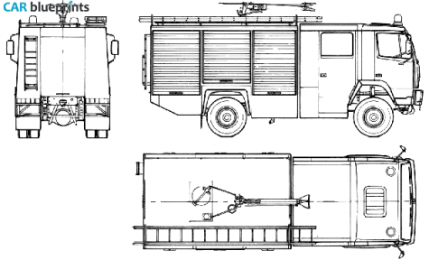 1987 Steyr Daimler-Puch 1213S21 Rosenbauer Fire Truck blueprint