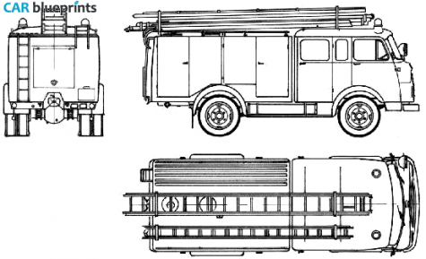 1961 Steyr Daimler-Puch 680 Rosenbaue Fire Truck blueprint