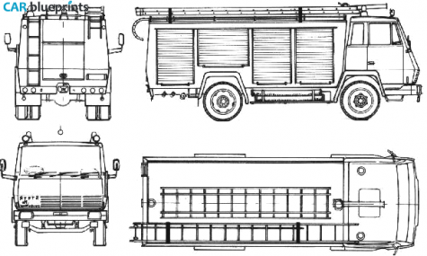 1971 Steyr Daimler-Puch 790 Rosenbauer Fire Truck blueprint