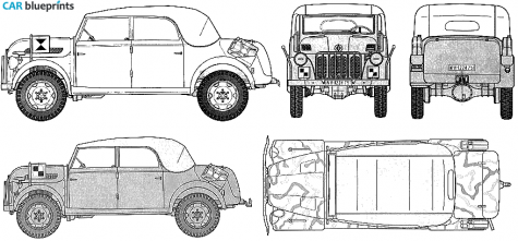 1944 Steyr 1500A Kommandeurwagen Sedan blueprint