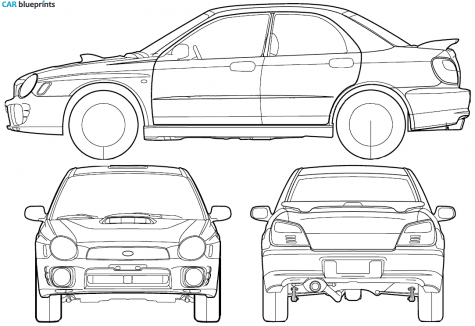2000 Subaru Impreza 4-door Sedan blueprint