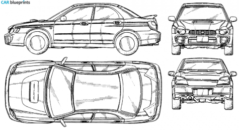 2002 Subaru Impreza STI Sedan blueprint