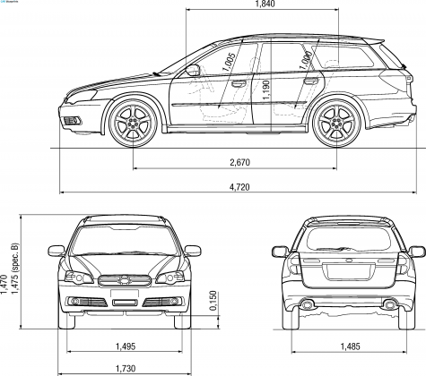 2003 Subaru Legacy Wagon blueprint