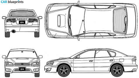 2003 Subaru Legacy B4 RSK Sedan blueprint