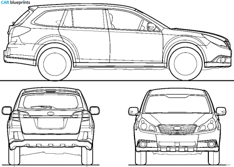 2009 Subaru Legacy B4/S4 Outback Wagon blueprint