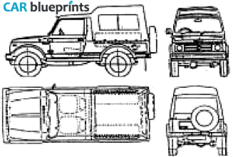 2005 Suzuki Gypsy SUV blueprint