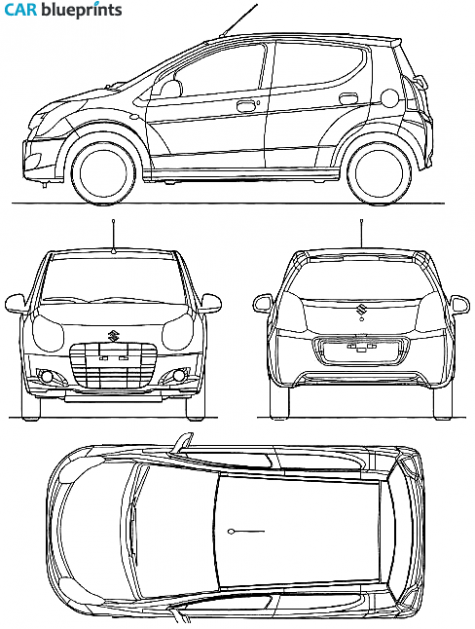 2009 Suzuki A Star Alto Hatchback blueprint