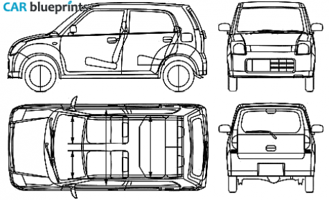 2006 Suzuki Alto VI HA24 Microvan blueprint