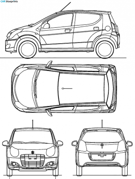 2009 Suzuki Alto Hatchback blueprint