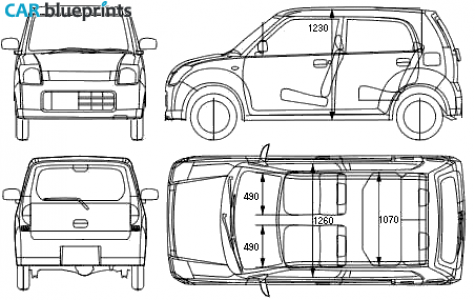 2005 Suzuki Alto 5-door Microvan blueprint