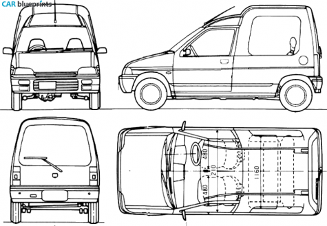 1991 Suzuki Alto Hustle Microvan blueprint