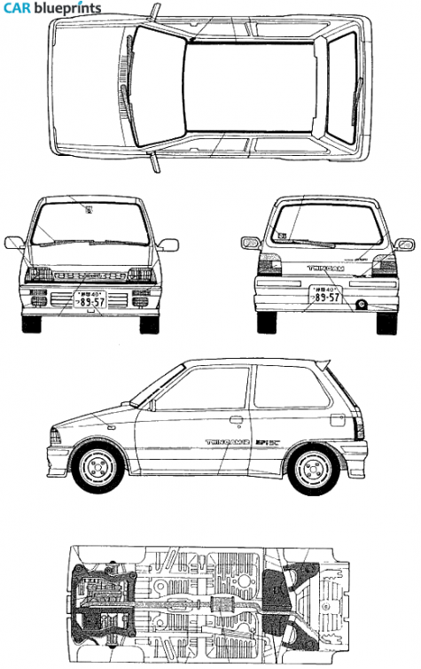 1984 Suzuki Alto Works Tohge Hatchback blueprint