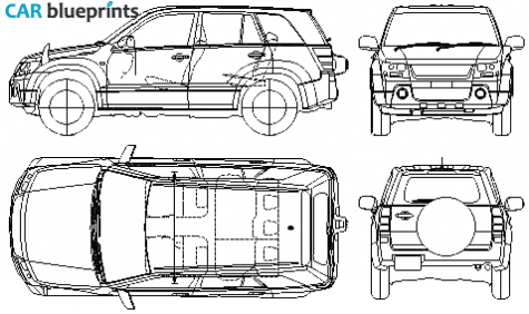 2006 Suzuki Escudo SUV blueprint