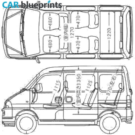 2005 Suzuki Every Landy Minivan blueprint