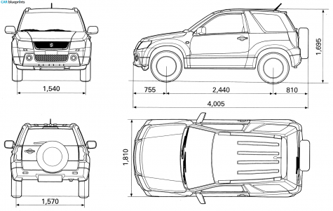 2006 Suzuki Grand Vitara SUV blueprint