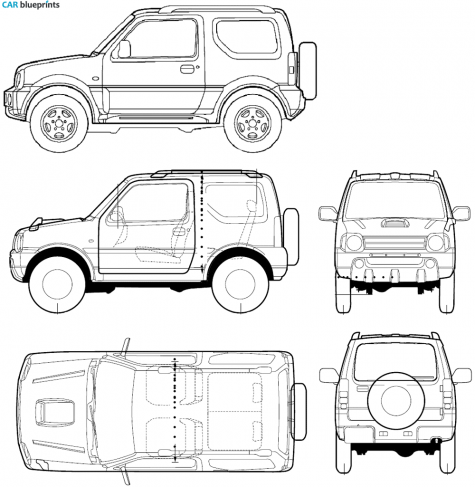 2005 Suzuki Jimny Mazda AZ SUV blueprint