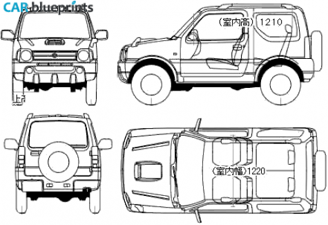 2006 Suzuki Jimny SUV blueprint