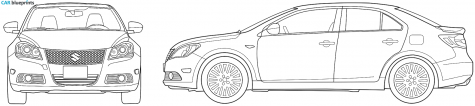 2010 Suzuki Kizashi Sedan blueprint
