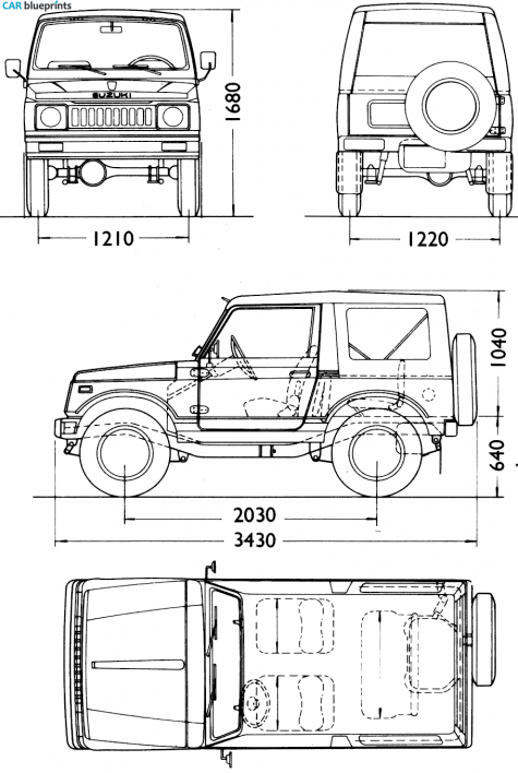 1982 Suzuki SJ410 Soft Top SUV blueprint