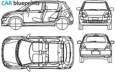 2006 Suzuki Swift 5-door Microvan blueprint