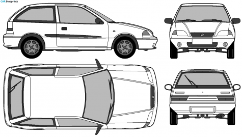 1993 Suzuki Swift GS 3-door Hatchback blueprint