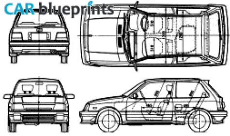 1986 Suzuki Swift MK1 3-door Hatchback blueprint