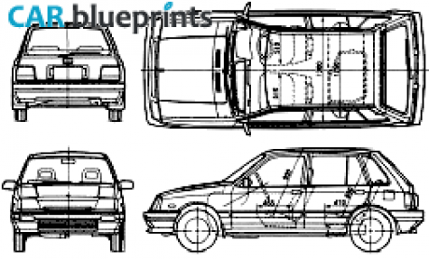 1986 Suzuki Swift MK1 5-door Hatchback blueprint