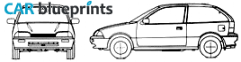 1989 Suzuki Swift MK2 3-door Hatchback blueprint