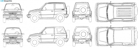 1997 Suzuki Vitara SUV blueprint