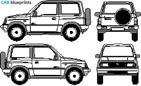 1994 Suzuki Vitara 3-door SUV blueprint